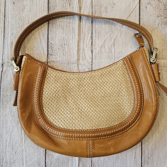 Relic Vintage Leather Woven Hobo Purse HandbagY2K 90's
